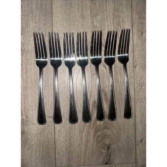 7 Dinner Forks Wallace ASHCROFT 18/10 Stainless China 8 1/4